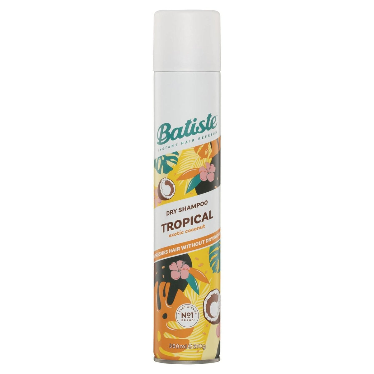 Batiste Dry Shampoo Tropical, Coconut & Floral Fragrance, No Rinse Spray 350ml