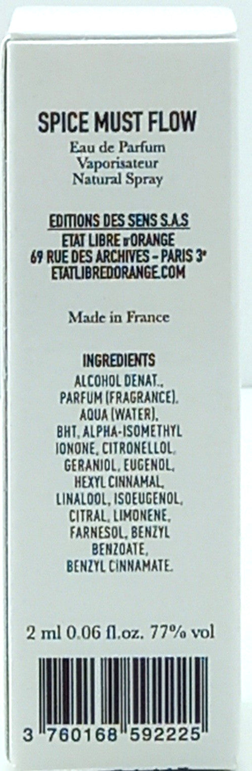 ETAT LIBRE D'ORANGE SPICE MUST FLOW EAU DE PARFUM VIAL SPRAY UNISEX 0.06 Oz NEW!