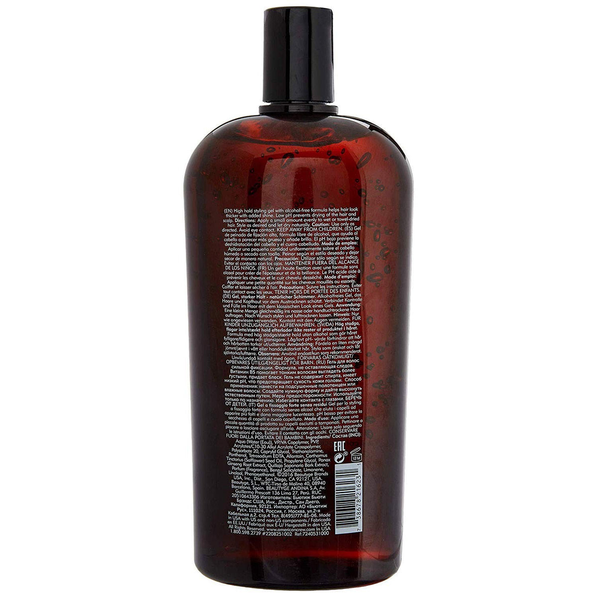 American Crew Men's Hair Gel, Firm Hold Styling Gel, 33.8 Fl Oz Fresh