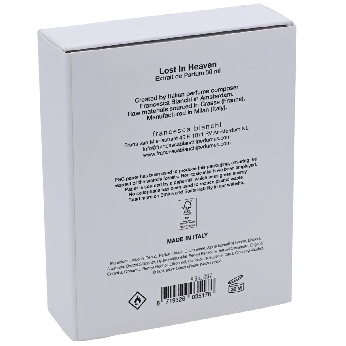 Francesca Bianchi Lost In Heaven Extrait Spray Unisex 1 oz 30ml New Box