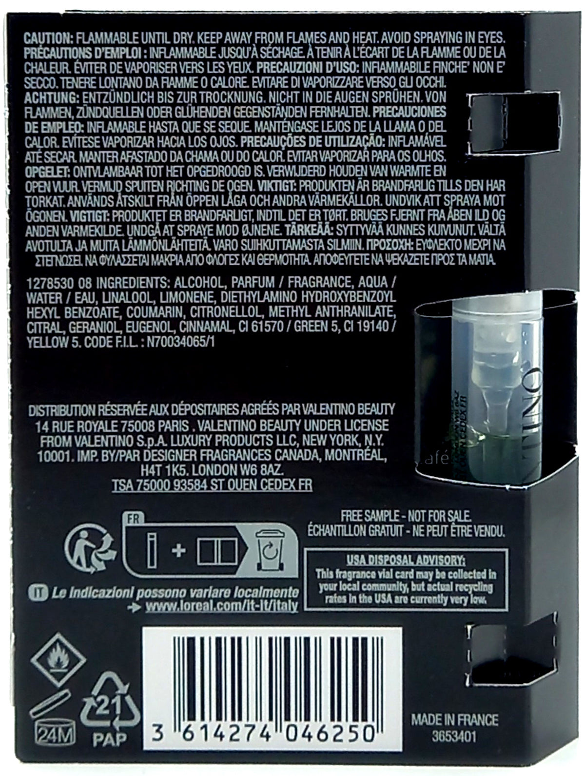 VALENTINO UOMO BORN IN ROMA GREEN STRAVAGANZA EDT VIAL SPRAY FOR MEN 0.04 Oz NEW