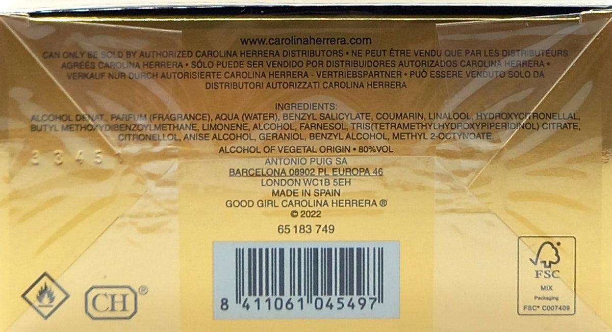 CAROLINA HERRERA GOOD GIRL MIDNIGHT EAU DE PARFUM SPRAY FOR WOMEN 2.7 Oz / 80 ml