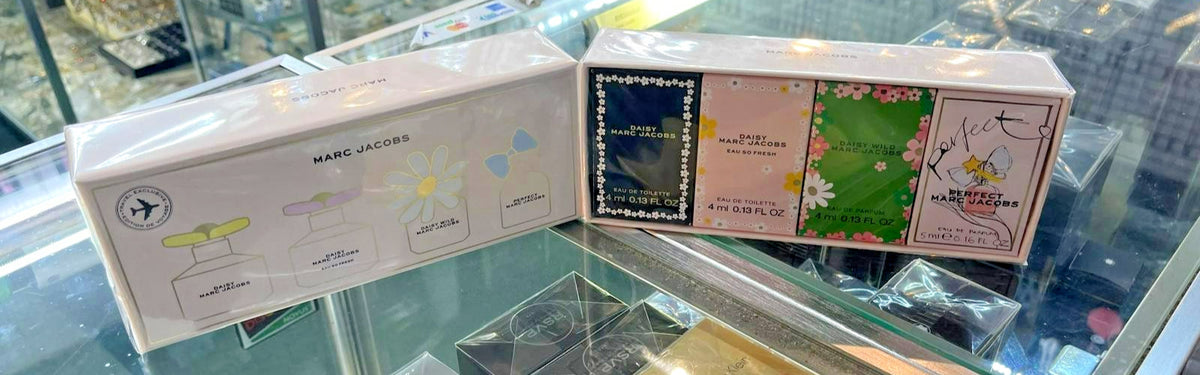 MARC JACOBS 4Pc Mini EDP EDT Travel GIFT SET Daisy + Eau so Fresh + Wild+Perfect