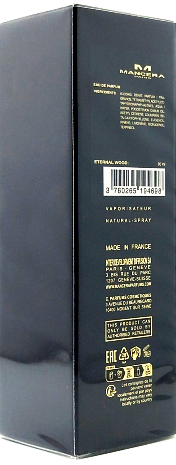 MANCERA ETERNAL WOOD EAU DE PARFUM SPRAY UNISEX 2.0 Oz / 60 ml BRAND NEW ITEM!!!