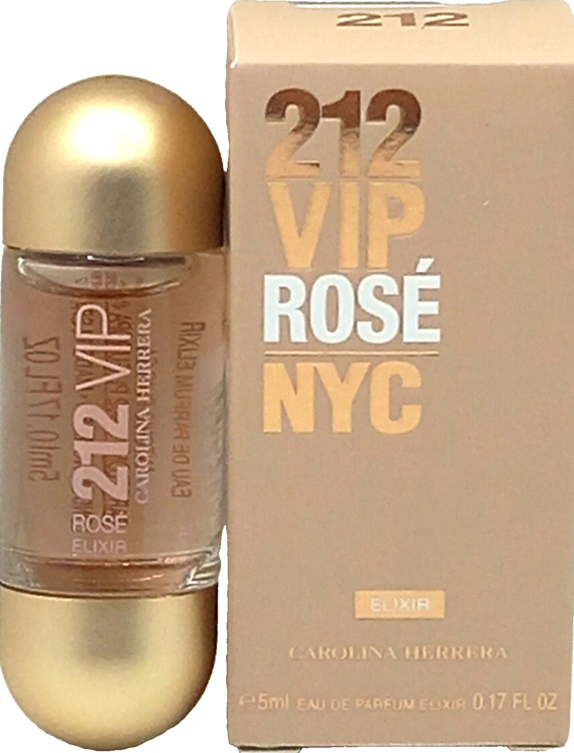 CAROLINA HERRERA 212 VIP ROSE ELIXIR EDP MINI SPLASH WOMEN 0.17 Oz / 5 ml TRAVEL