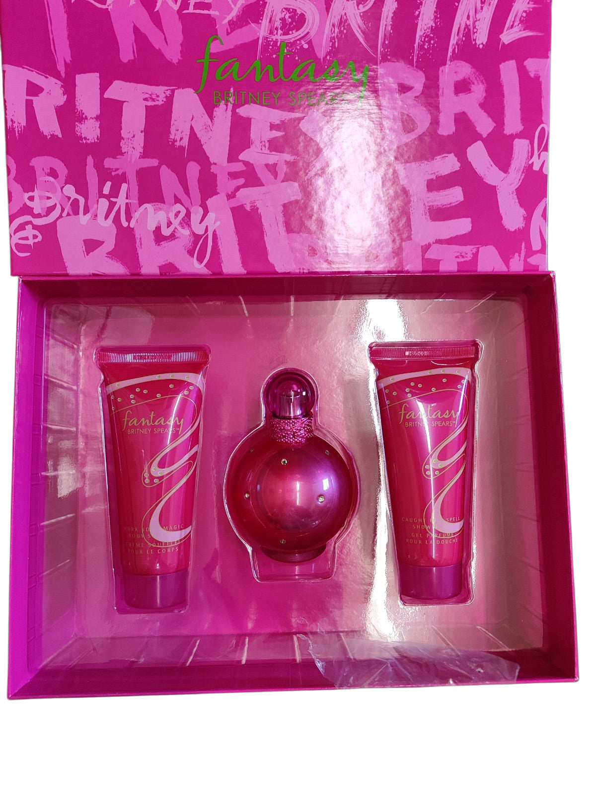 Fantasy by Britney Spears 3pc EDP Spray &Body Souffle& Shower Gel 3.3 oz each