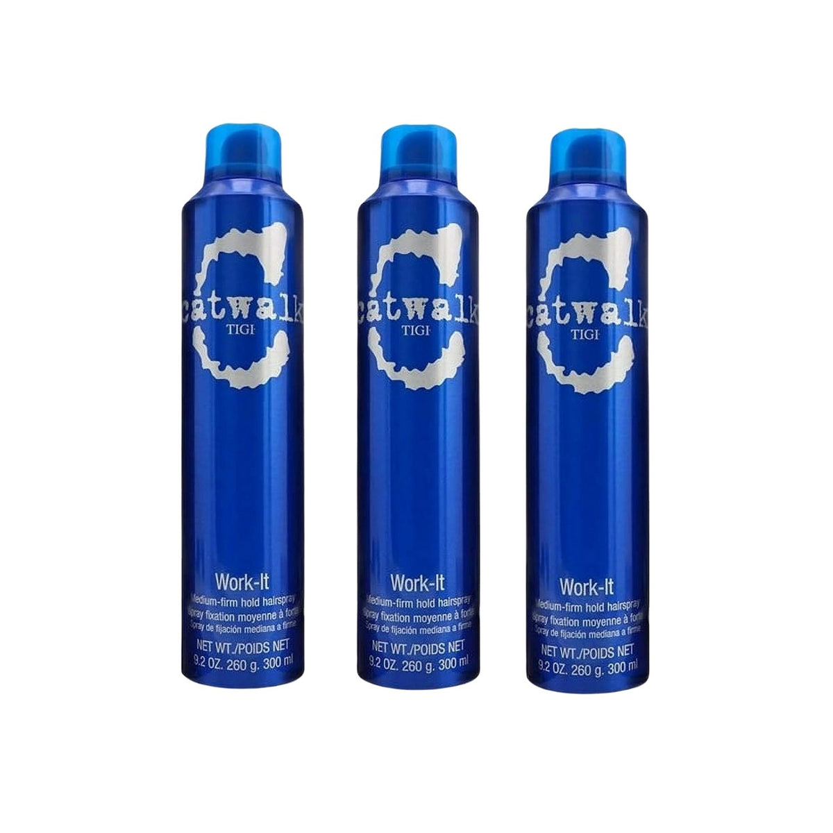TIGI Cat Walk Work-It Medium-Firm Hold Hairspray 300 ml - 3 Pack 3 pcs