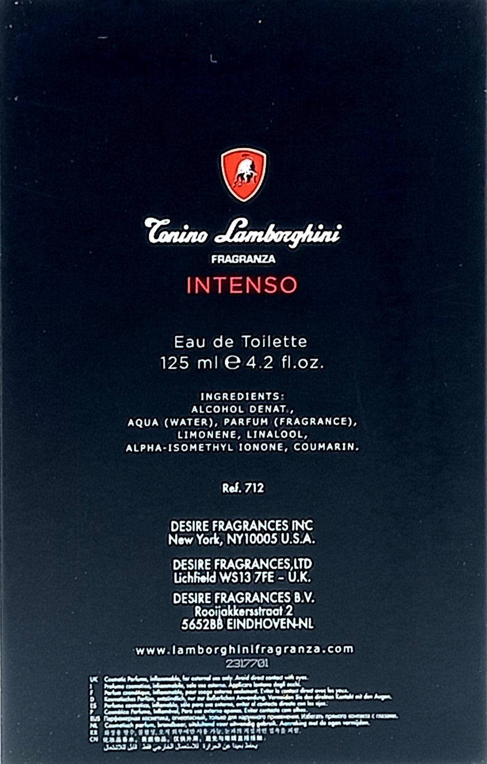TONINO LAMBORGHINI INTENSO EAU DE TOILETTE SPRAY FOR MEN 4.2 Oz / 125ml NEW!!!