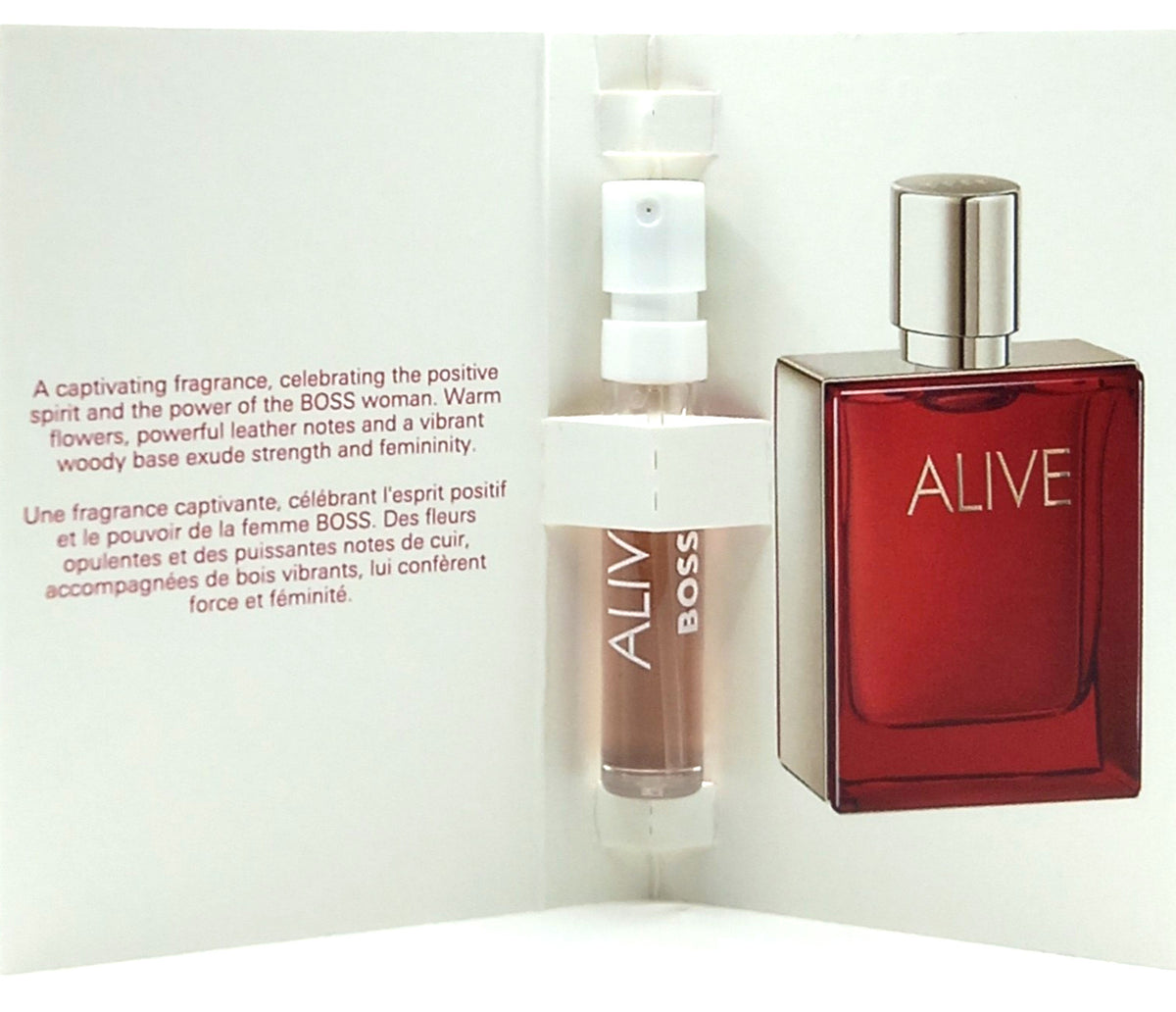 HUGO BOSS ALIVE PARFUM VIAL SPRAY FOR WOMEN 0.04 Oz SAMPLE SIZE!!!