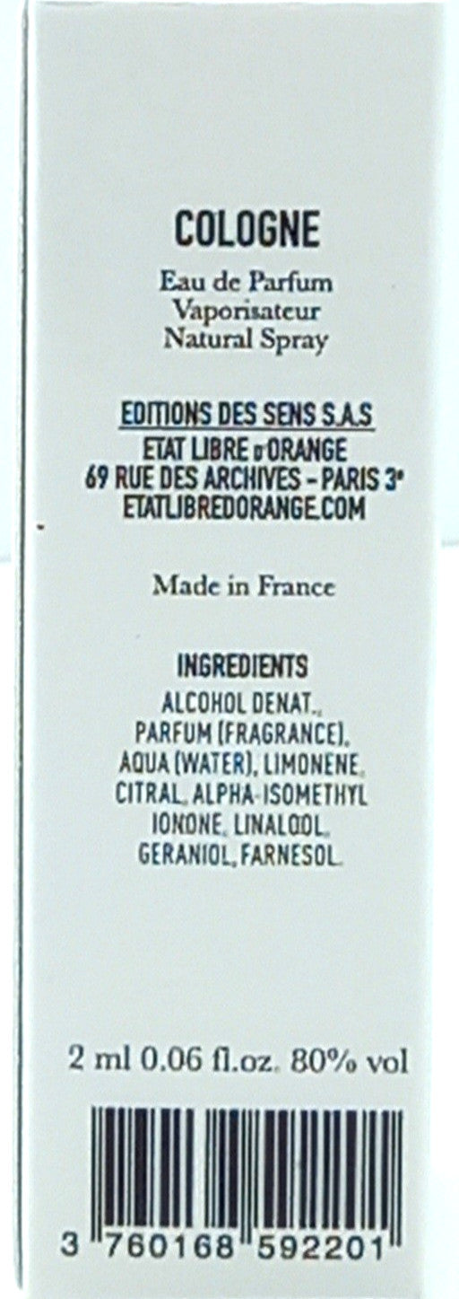 ETAT LIBRE D'ORANGE COLOGNE EAU DE PARFUM VIAL SPRAY UNISEX 0.06 Oz BRAND NEW!!!