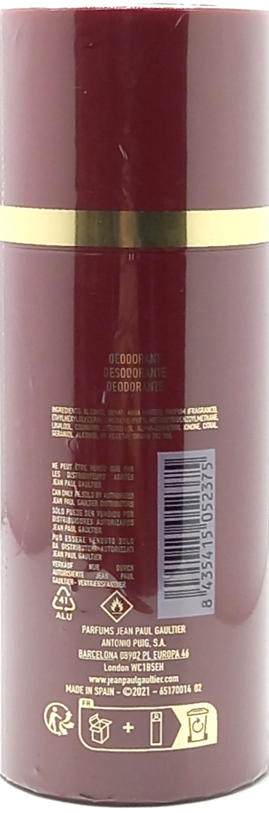 JEAN PAUL GAULTIER SCANDAL POUR HOMME DEODORANT SPRAY FOR MEN 5.1 Oz / 150 ml
