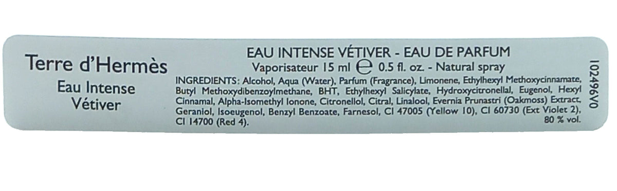 HERMES TERRE D'HERMES EAU INTENSE VETIVER EDP PEN SPRAY MEN 0.5 Oz/ 15 ml TRAVEL