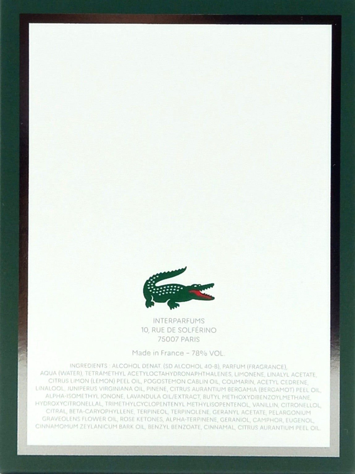 LACOSTE ORIGINAL PARFUM SPRAY FOR MEN 3.3 Oz / 100 ml BRAND NEW ITEM!!!