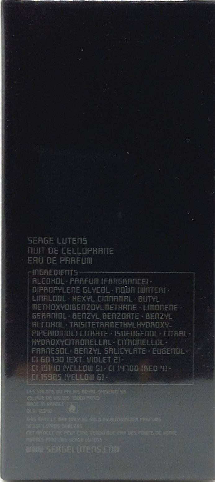 SERGE LUTENS NUIT DE CELLOPHANE EAU DE PARFUM SPRAY UNISEX 1.6 Oz / 50 ml NEW!!!