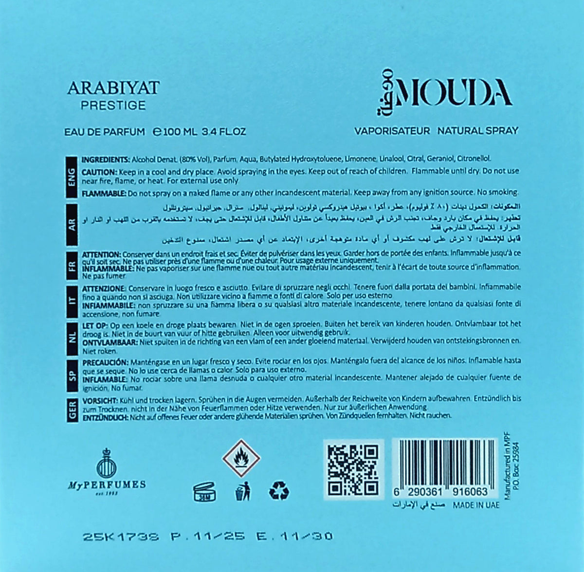 ARABIYAT PRESTIGE MOUDA EAU DE PARFUM SPRAY UNISEX 3.4 Oz / 100 ml BRAND NEW!!!