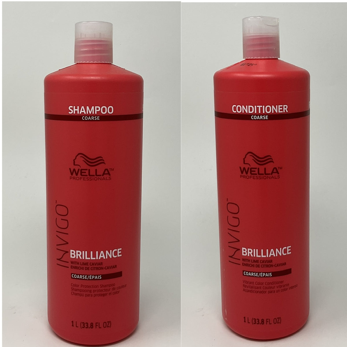 Wella Invigo Brilliance Shampoo & Conditioner Coarse Colored Hair 33.8 oz Pumps