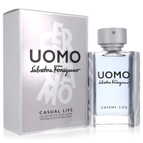 Salvatore Ferragamo Uomo Casual Life by Salvatore FerragamoEau De Toilette Spray 3.4 oz 3.4 oz / 100 ml / Alcohol, Amber, Woody, Aldehyde,