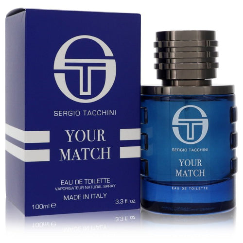 Sergio Tacchini Your Match by Sergio TacchiniEau De Toilette Spray 3.3 oz 3.3 oz / 100 ml / Alcohol, Amber, Woody, Aldehyde, Oils Men