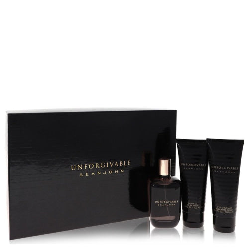 Unforgivable by Sean JohnGift Set -- 4.2 oz Eau De Toilette Spray + 3.4 oz Shower Gel + 3.4 oz After Shave Balm 4.2 oz / 125 ml / Alcohol,