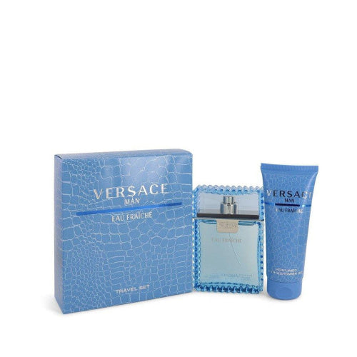 Versace Man by Versace Gift Set -- 3.3 oz Eau De Toilette Spray (Eau Frachie) + 3.3 oz Shower Gel Shower Gel