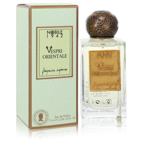 Vespri ORientale by Nobile 1942Eau De Parfum Spray (Unisex) 2.5 oz 2.5 oz / 75 ml / Alcohol, Amber, Woody, Aldehyde, Oils Unisex