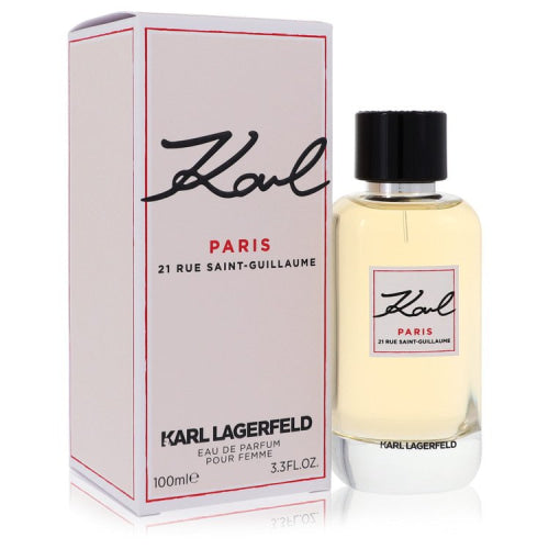 21 Rue Saint Guillaume by Karl LagerfeldEau De Parfum Spray 3.3 oz 3.3 oz / 100 ml / Alcohol, Amber, Woody, Aldehyde, Oils Women