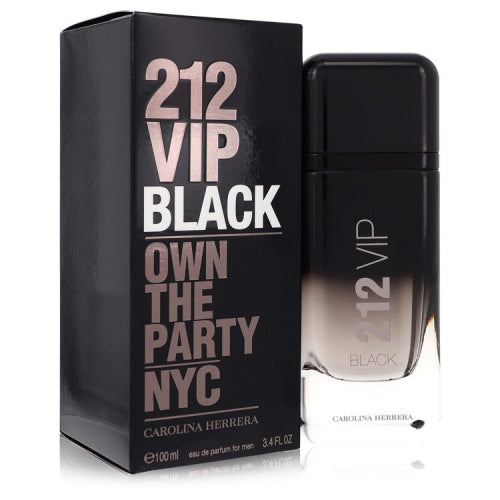 212 VIP Black by Carolina HerreraEau De Parfum Spray 3.4 oz 3.4 oz / 100 ml / Alcohol, Amber, Woody, Aldehyde, Oils Men