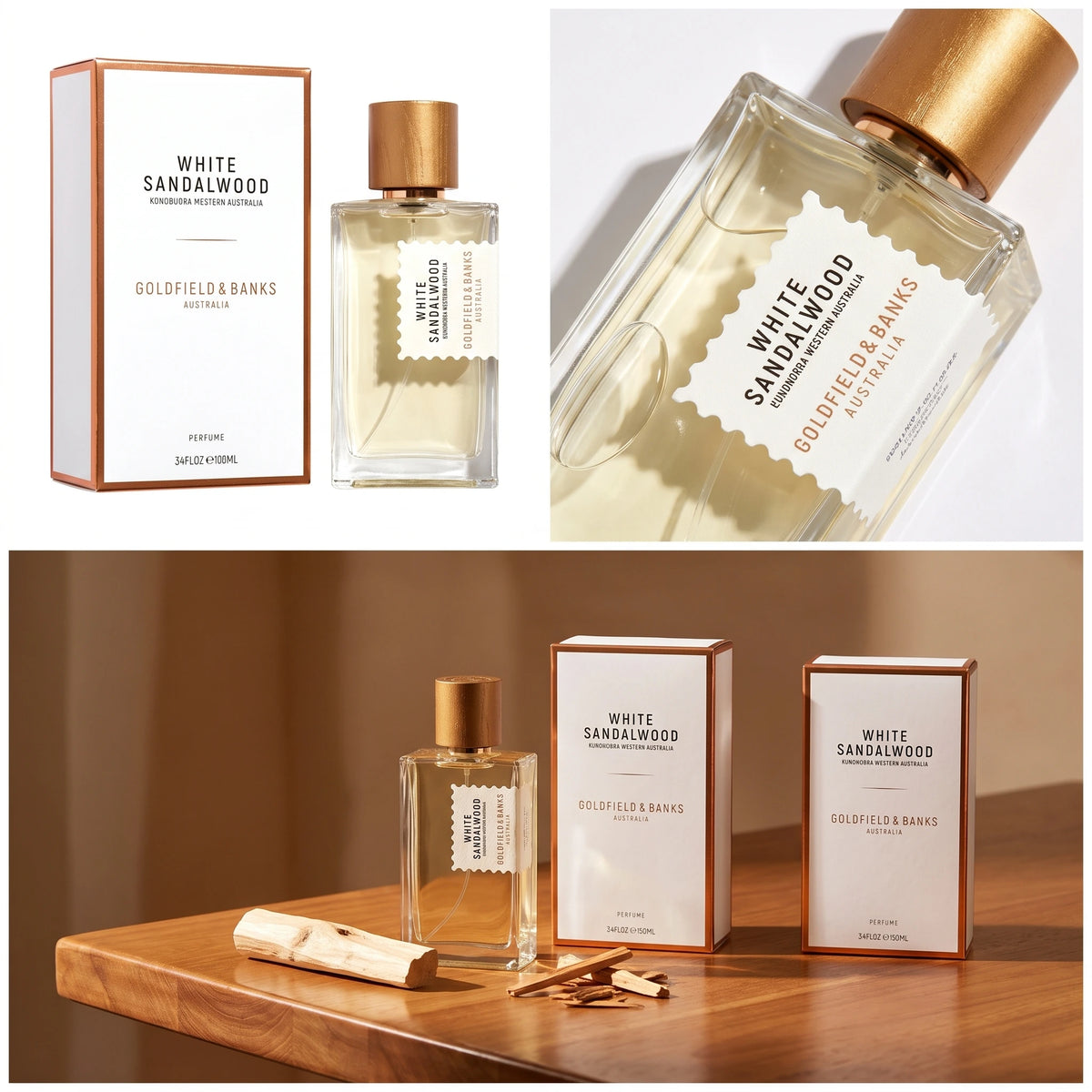 Goldfield & Banks White Sandalwood Perfume Spray 3.4 oz Unisex Fragrance for Lasting Elegance | Goldfield & Banks White Sandalwood Perfume Spray - Lasting Elegance | Luxury Fragrance