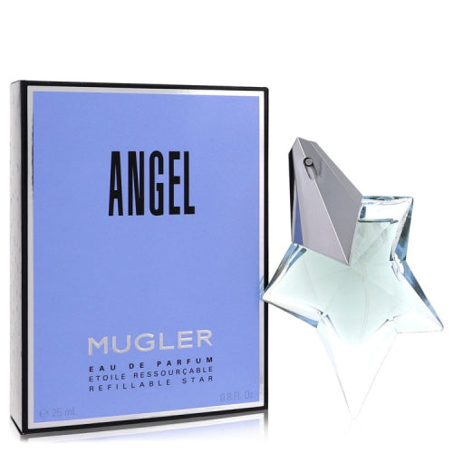 Angel by Thierry MuglerEau De Parfum Spray Refillable.8 oz.8 oz / 24 ml / Alcohol, Amber, Woody, Aldehyde, Oils Women