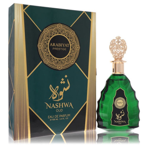 Arabiyat Prestige Nashwa Oud by Arabiyat PrestigeEau De Parfum Spray (Unisex) 3.4 oz 3.4 oz / 100 ml / Alcohol, Amber, Woody, Aldehyde,