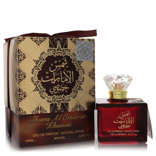 Ard Al Zaafaran Shams Al Emarat Khususi by Al ZaafaranEau De Parfum Spray (Unisex) 3.4 oz 3.4 oz / 100 ml / Alcohol, Amber, Woody,