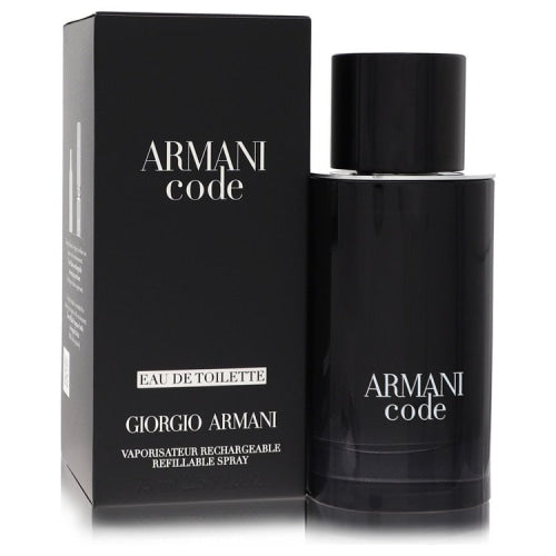 Armani Code by Giorgio ArmaniEau De Toilette Spray Refillable 2.5 oz 2.5 oz / 75 ml / Alcohol, Amber, Woody, Aldehyde, Oils Men