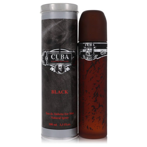 CUBA Black by FragluxeEau De Toilette Spray 3.4 oz 3.4 oz / 100 ml / Alcohol, Amber, Woody, Aldehyde, Oils Men