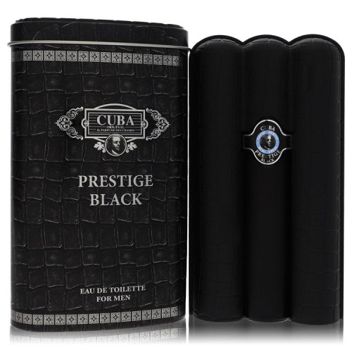 Cuba Prestige Black by FragluxeEau De Toilette Spray 3 oz 3 oz / 90 ml / Alcohol, Amber, Woody, Aldehyde, Oils Men