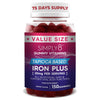 Iron Gummies 20 MG 75 Days Supply Prenatal Gummies Enhanced with Vitamins C B3 B5 B6 B12 Folate Zinc Blood Builder Energy Support for Iron Deficiency Kosher Halal Gummies
