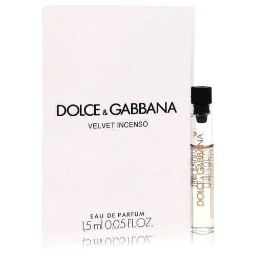 Dolce & Gabbana Velvet Incenso by Dolce & GabbanaVial (sample).05 oz.05 oz / 1 ml / Alcohol, Amber, Woody, Aldehyde, Oils Women