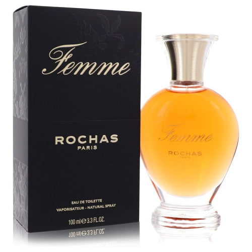 Femme Rochas by RochasEau De Toilette Spray 3.4 oz 3.4 oz / 100 ml / Alcohol, Amber, Woody, Aldehyde, Oils Women