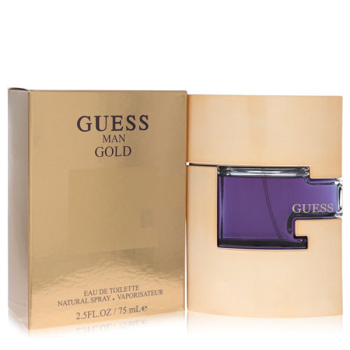Guess Gold by GuessEau De Toilette Spray 2.5 oz 2.5 oz / 75 ml / Alcohol, Amber, Woody, Aldehyde, Oils Men