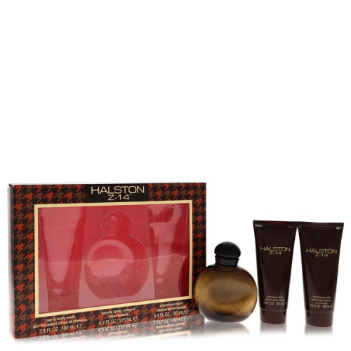 Halston Z-14 by HalstonGift Set -- 4.2 oz Cologne Spray + 3.4 oz After Shave Balm + 3.4 oz Hair & Body Wash -- / -- / Alcohol, Amber,