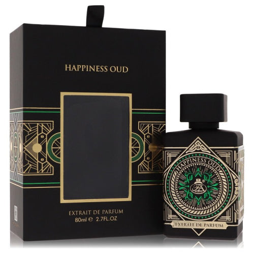 Happiness Oud by Fragrance WorldExtrait De Parfum Spray (Unisex) 2.7 oz 2.7 oz / 80 ml / Alcohol, Amber, Woody, Aldehyde, Oils Unisex