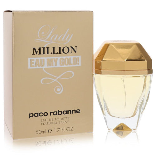 Lady Million Eau My Gold by Paco RabanneEau De Toilette Spray 1.7 oz 1.7 oz / 50 ml / Alcohol, Amber, Woody, Aldehyde, Oils Women