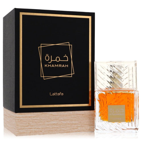 Lattafa Khamrah by LattafaEau De Parfum Spray (Unisex) 3.4 oz 3.4 oz / 100 ml / Alcohol, Amber, Woody, Aldehyde, Oils Unisex