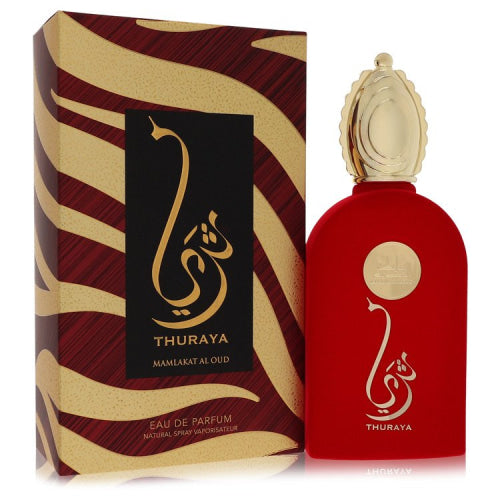 Lattafa Mamlakat Al Oud Thuraya by LattafaEau De Parfum Spray (Unisex) 3.4 oz 3.4 oz / 100 ml / Alcohol, Amber, Woody, Aldehyde, Oils Unisex