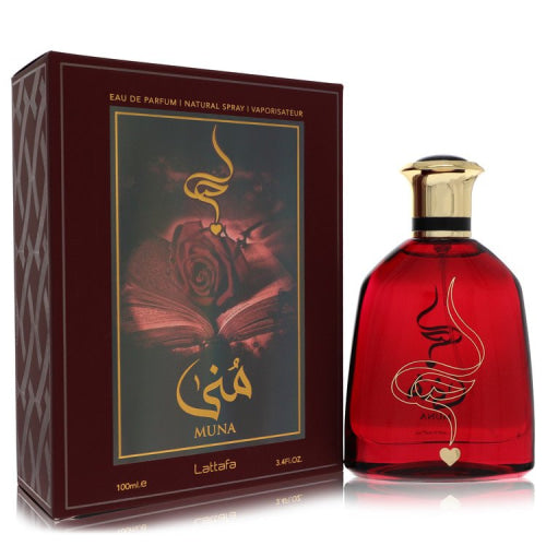 Lattafa Muna by LattafaEau De Parfum Spray (Unisex) 3.4 oz 3.4 oz / 100 ml / Alcohol, Amber, Woody, Aldehyde, Oils Unisex