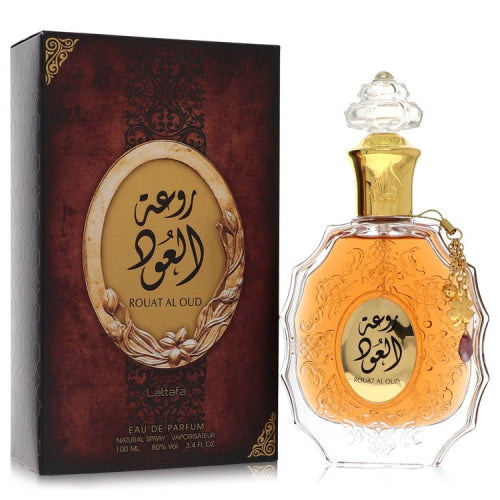 Lattafa Rouat Al Oud by LattafaEau De Parfum Spray (Unisex) 3.4 oz 3.4 oz / 100 ml / Alcohol, Amber, Woody, Aldehyde, Oils Unisex