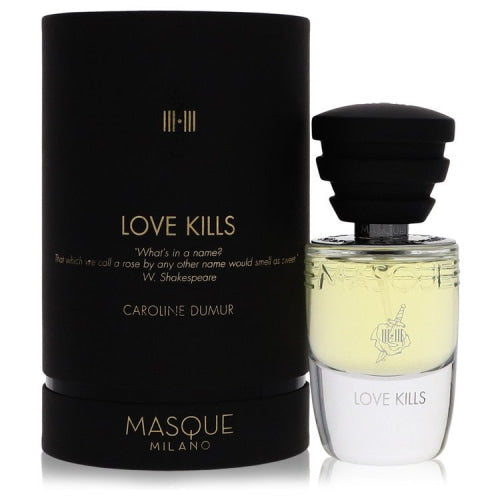 Love Kills by Masque MilanoEau De Parfum Spray 1.18 oz 1.18 oz / 35 ml / Alcohol, Amber, Woody, Aldehyde, Oils Women