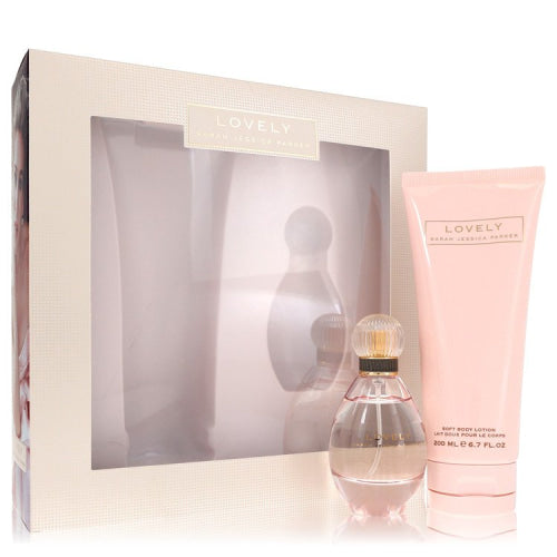 Lovely by Sarah Jessica ParkerGift Set -- 1.7 oz Eau De Parfum Spray + 6.7 oz Body Lotion 1.7 oz / 50 ml / Alcohol, Amber, Woody, Aldehyde,