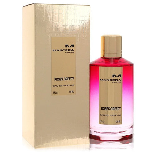 Mancera Roses Greedy by ManceraEau De Parfum Spray (Unisex) 4 oz 4 oz / 120 ml / Alcohol, Amber, Woody, Aldehyde, Oils Unisex