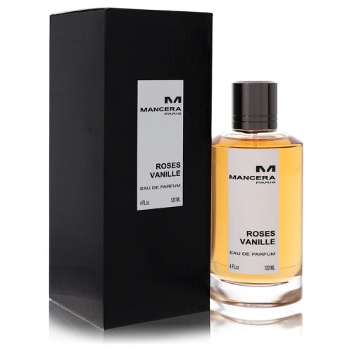 Mancera Roses Vanille by ManceraEau De Parfum Spray 4 oz 4 oz / 120 ml / Alcohol, Amber, Woody, Aldehyde, Oils Women