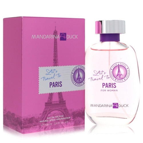 Mandarina Duck Let’s Travel to Paris by Mandarina DuckEau De Toilette Spray 3.4 oz 3.4 oz / 100 ml / Alcohol, Amber, Woody, Aldehyde, Oils
